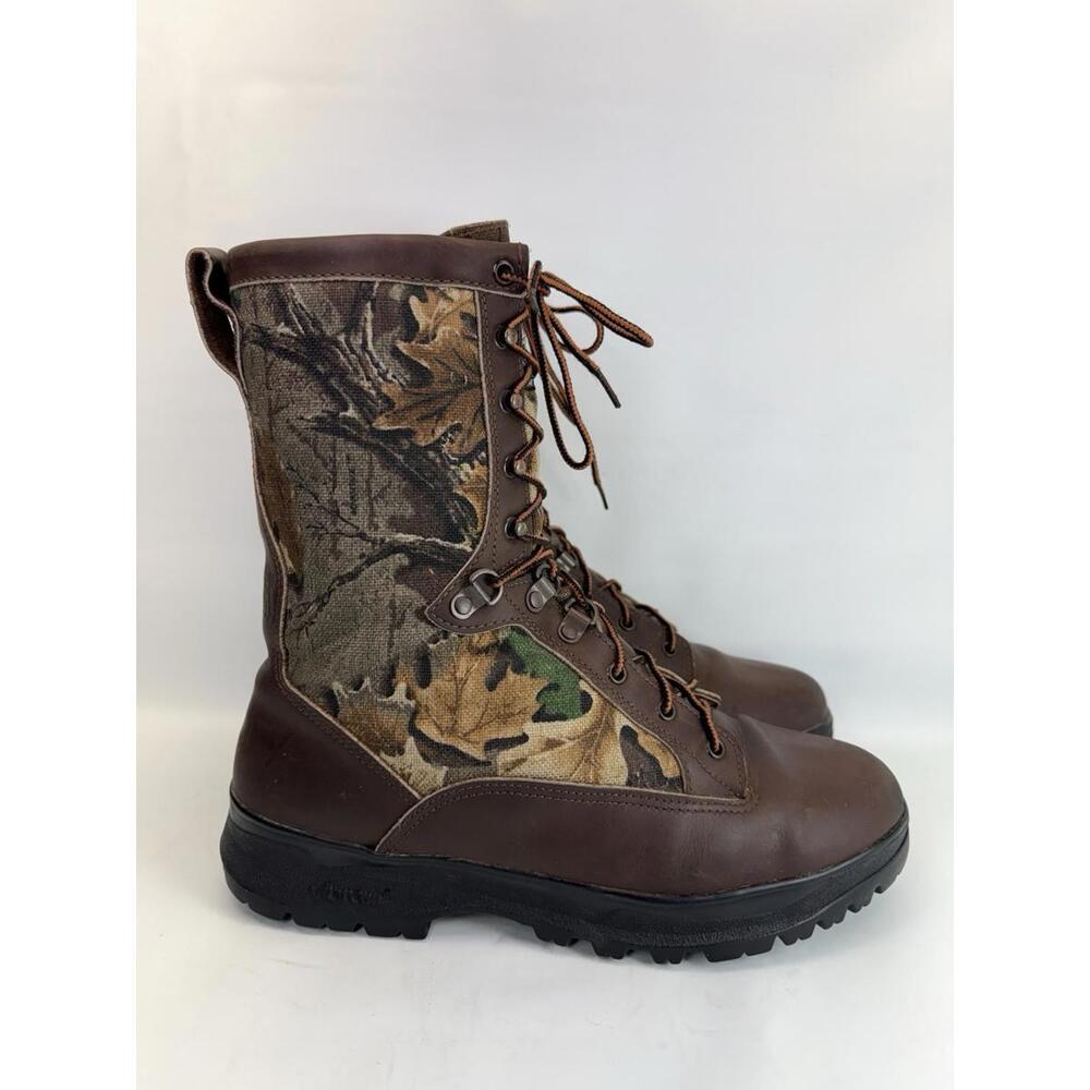 Rare White's Danner Hunting Boots Leather Camo Gore Tex 600g Insulated US 10.5EE